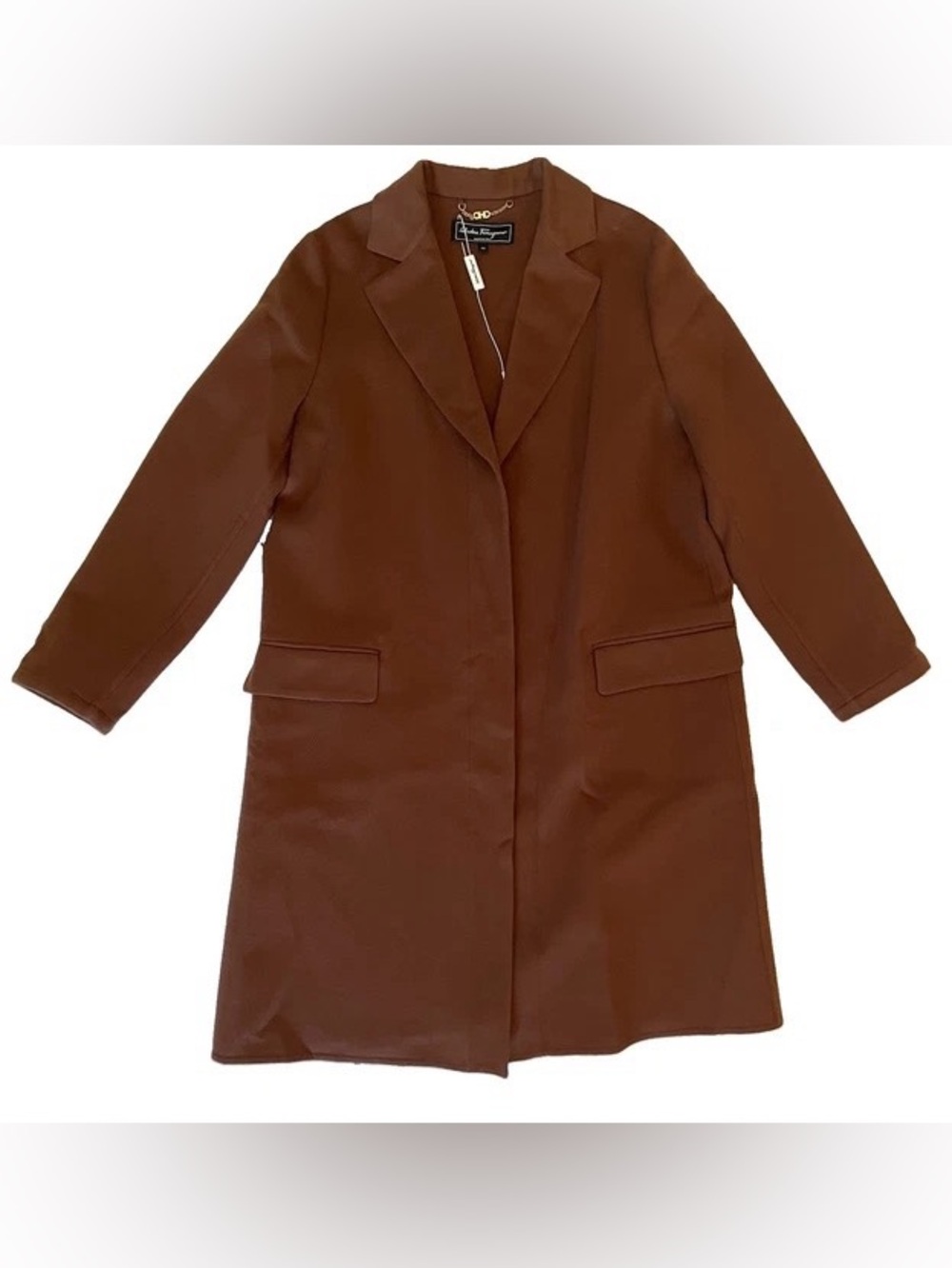 Salvatore Ferragamo Chestnut Brown Long Wool Coat